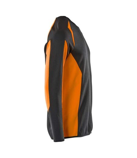 Mens Accelerate Safe Sweatshirt Dark Navy Hi Vis Orange Mascot