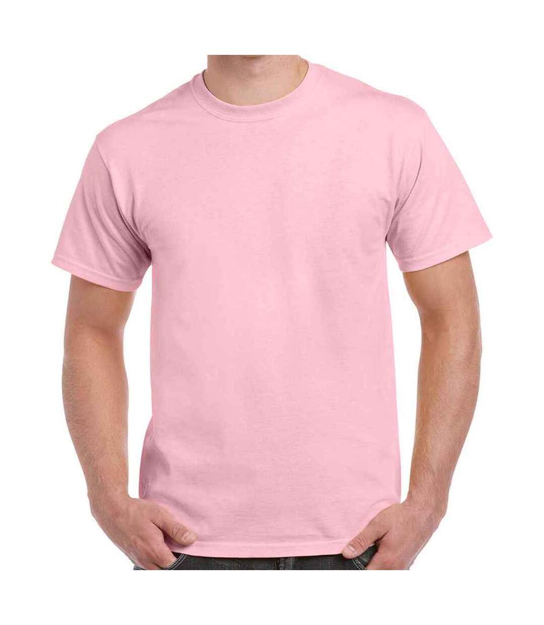 T-shirt homme rose clair Gildan-1