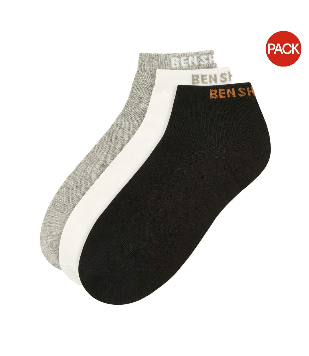 Socquettes Adulte Noir Blanc Gris Ben Sherman-1
