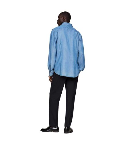 Mens Plain Slim Shirt Denim Tommy Hilfiger