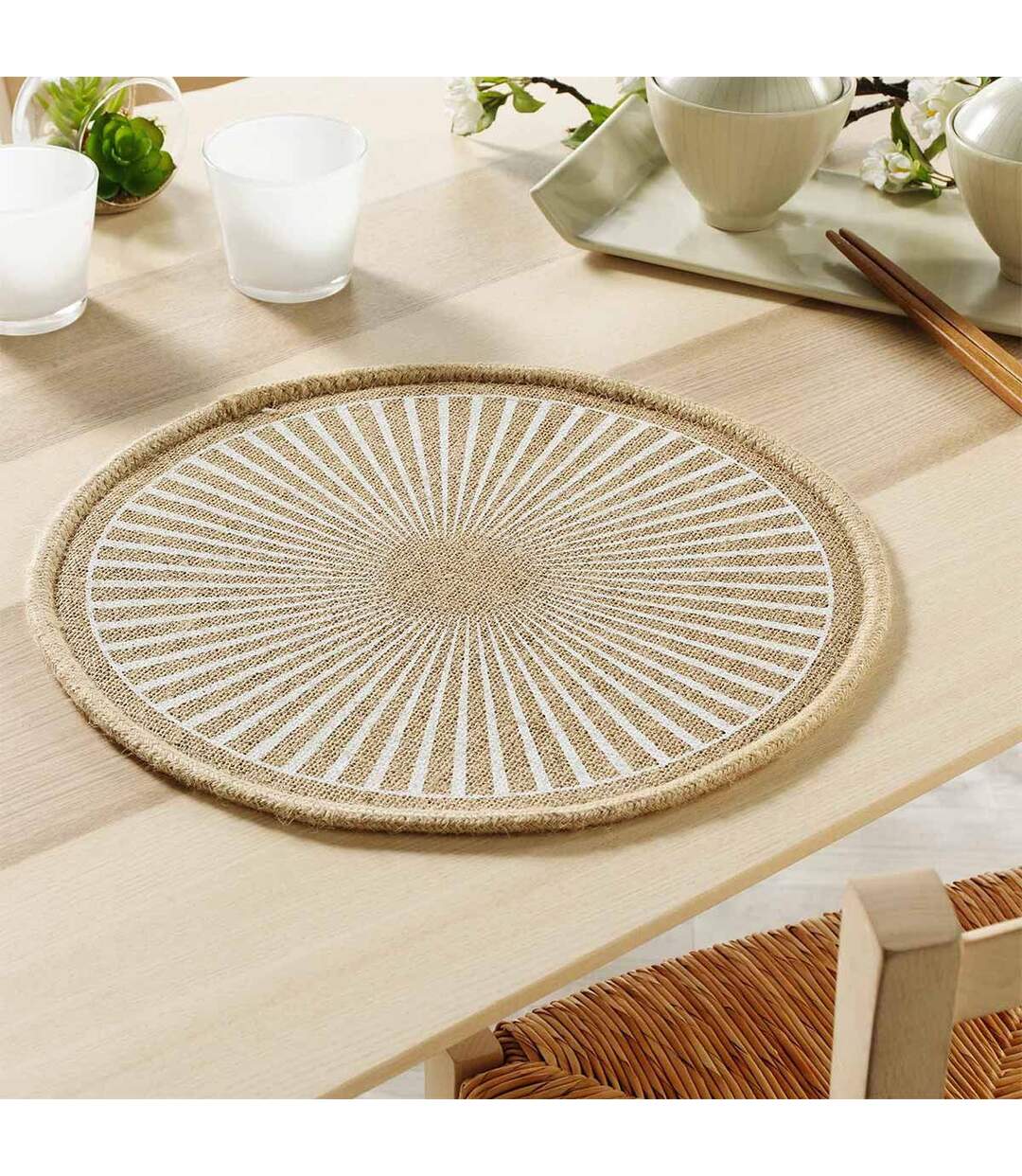 Set de Table en Jute Soleimio 38cm Naturel-4