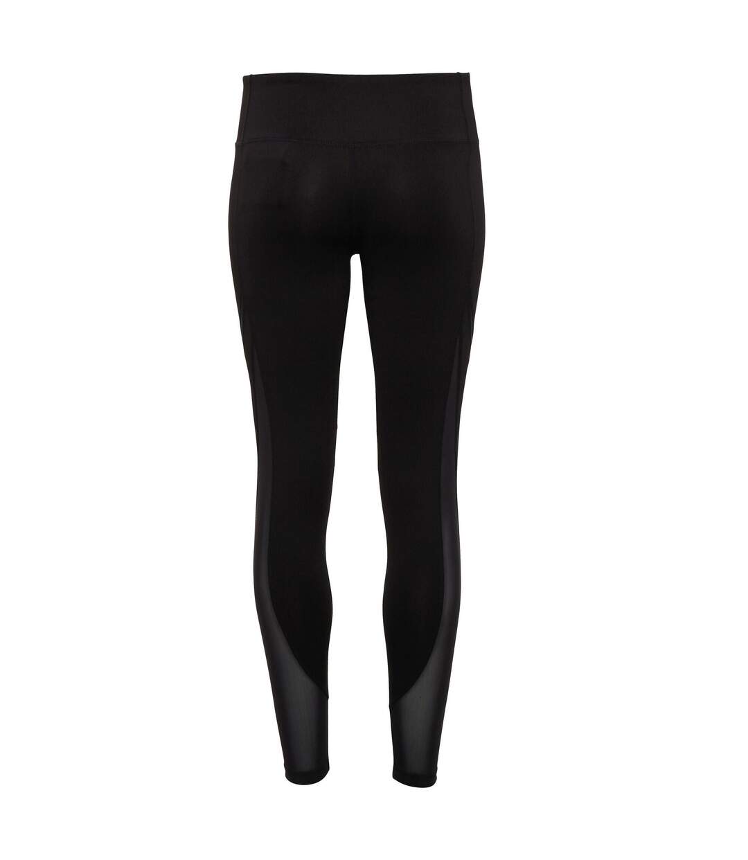 Womens/ladies mesh tech panel full-length leggings black TriDri-3