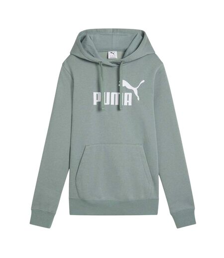 Womens/ladies No.1 Logo Fleece Overhead Hoodie Green Puma
