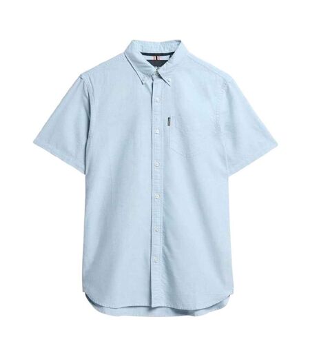 Mens Regular Short-sleeved Shirt Light Blue Superdry