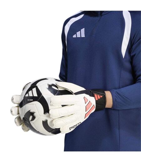 Unisex Adult Predator Match Fingersave Goalkeeper Gloves White Black Adidas