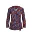 Womens/ladies All-over Print Ruched Wrap Top Fuchsia Multicoloured Ralph Lauren-1
