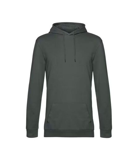 Sweat À Capuche Motif/style Uni Homme Gris Kaki B&C