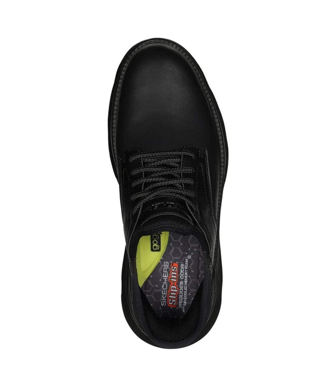 Mens Garza Gervin Leather Oxford Shoes Black Skechers-4