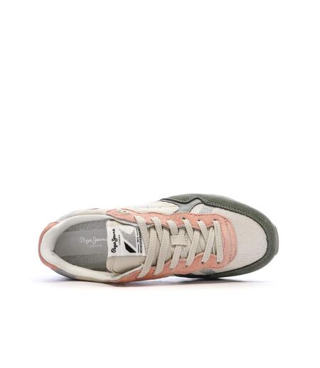 Baskets beige/rose femme pepe jeans brit mixt