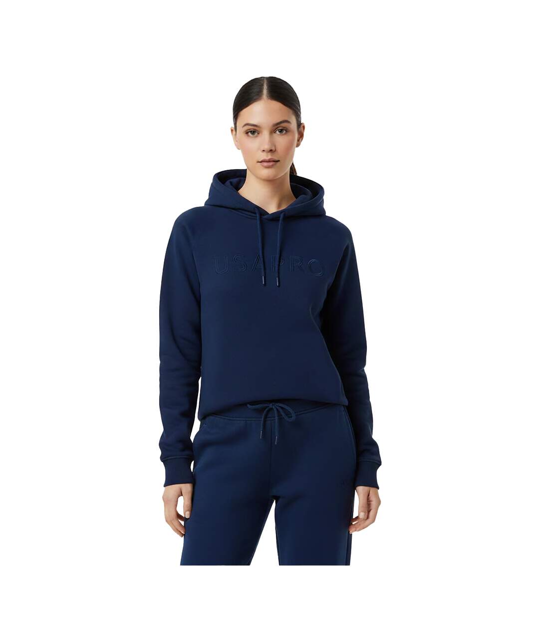 Womens/ladies Classic Logo Hoodie Navy USA Pro-1