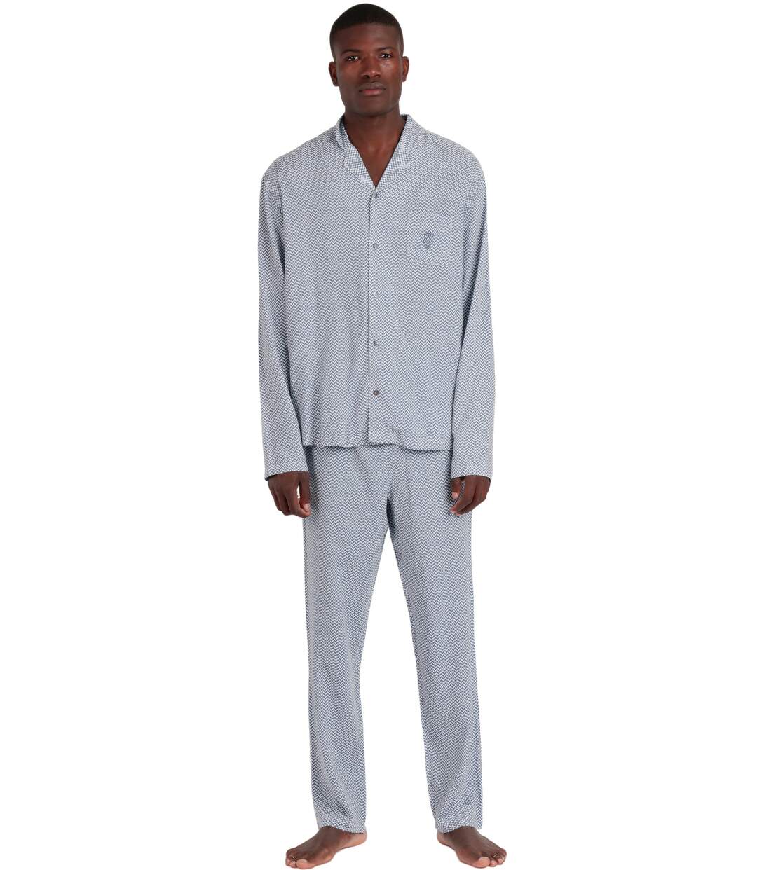 Pyjama tenue d'intérieur pantalon chemise manches longues Classic Spiga Admas-1