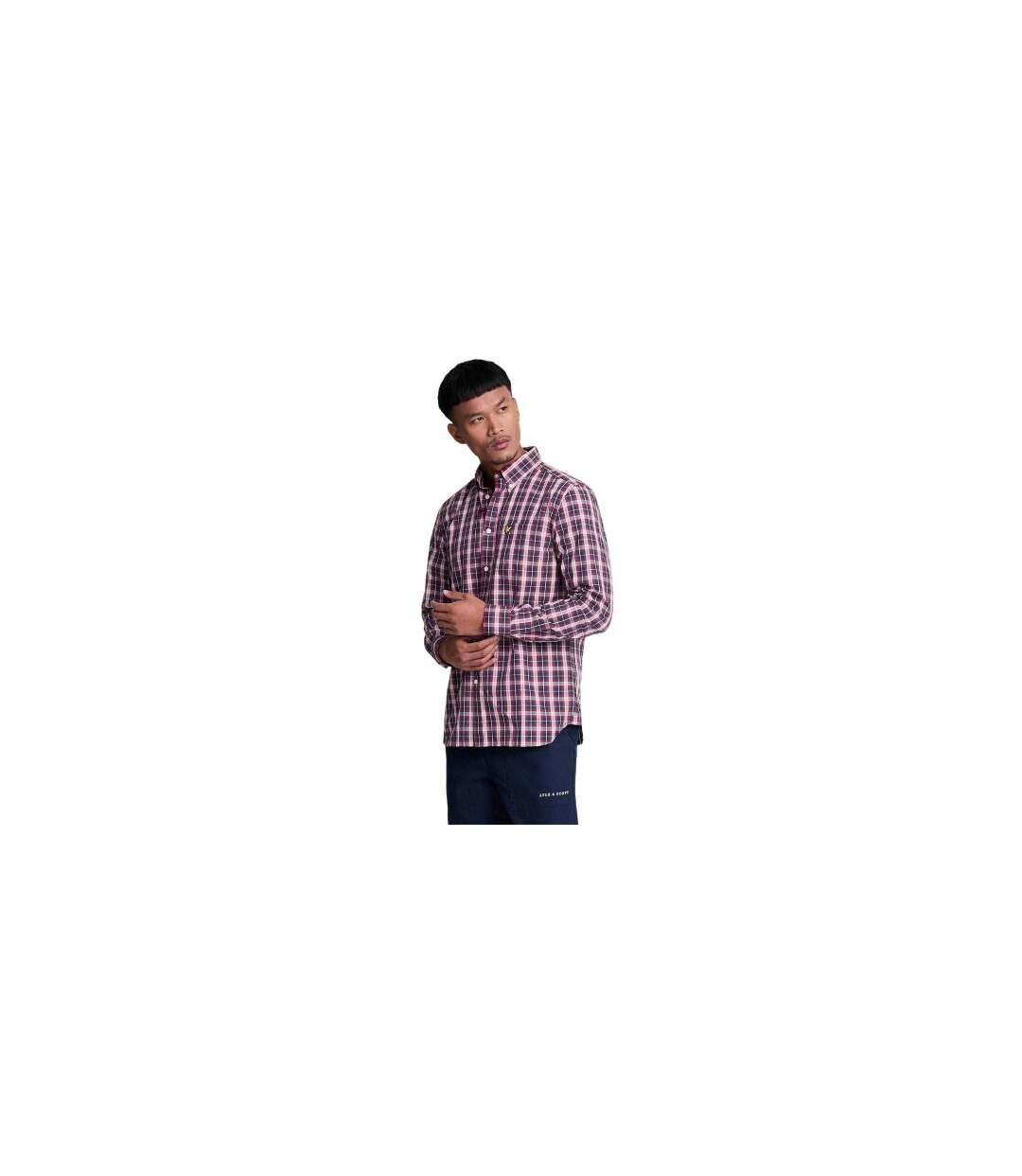 Chemise Manches Longues Motif/style À Carreaux Homme Bleu Marine À Carreaux Lyle & Scott-1