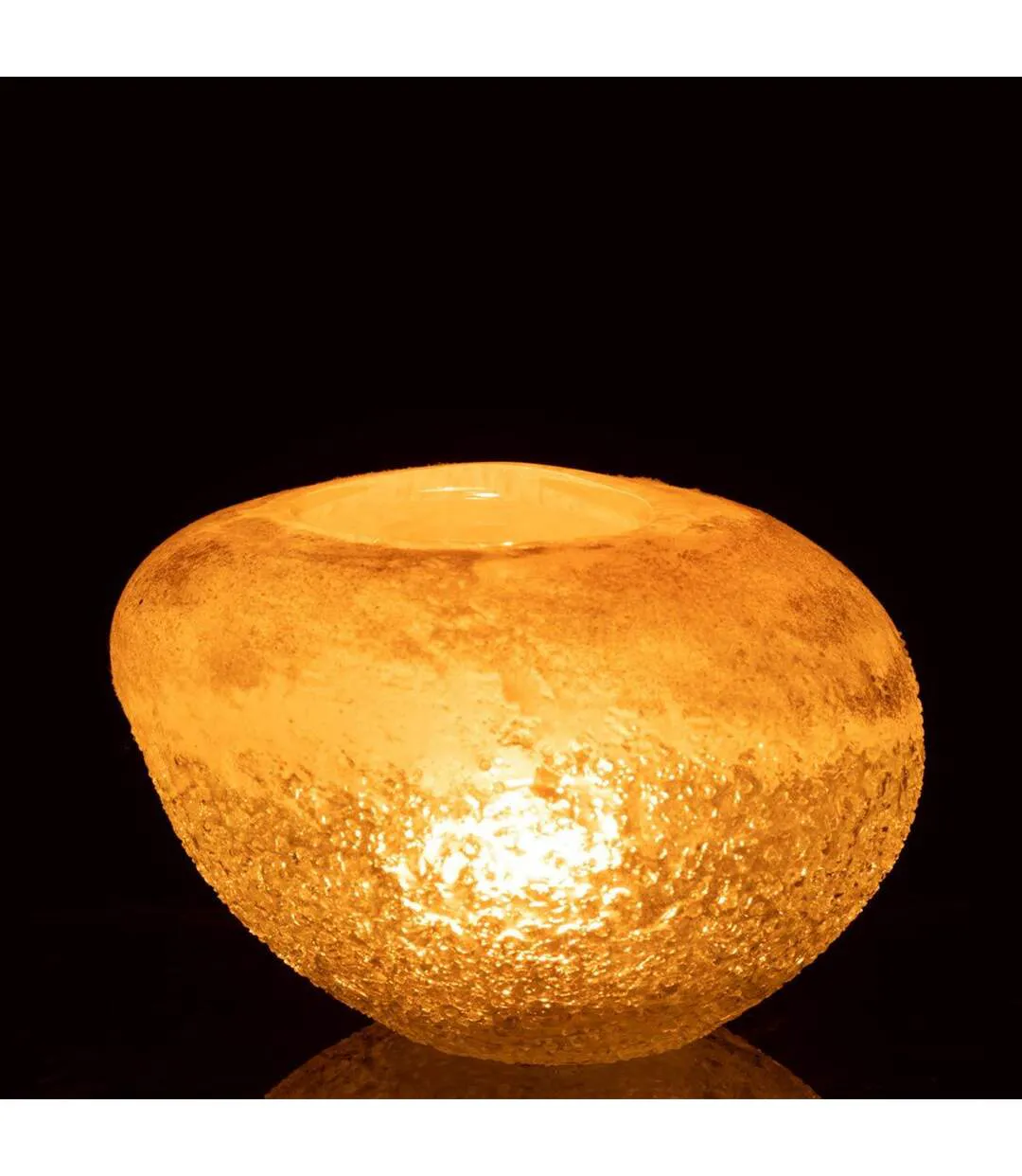 Vase Boule en Verre Sumina 13cm Beige-3