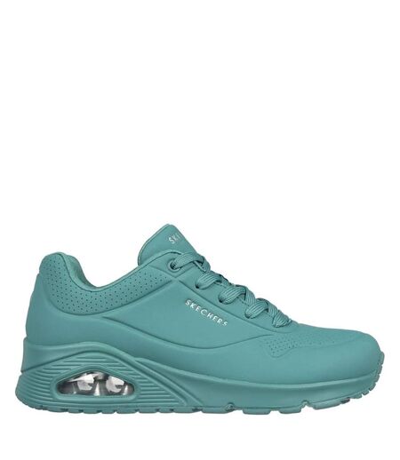 Womens/ladies uno stand on air trainers teal Skechers