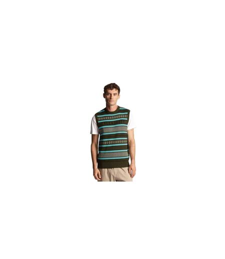 Pull Tricoté Sans Manches Homme Kaki Lyle & Scott