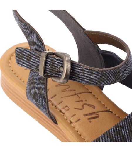 Sandales Style Imprimé Léopard Ardice Femme Bleu Denim Blowfish Malibu