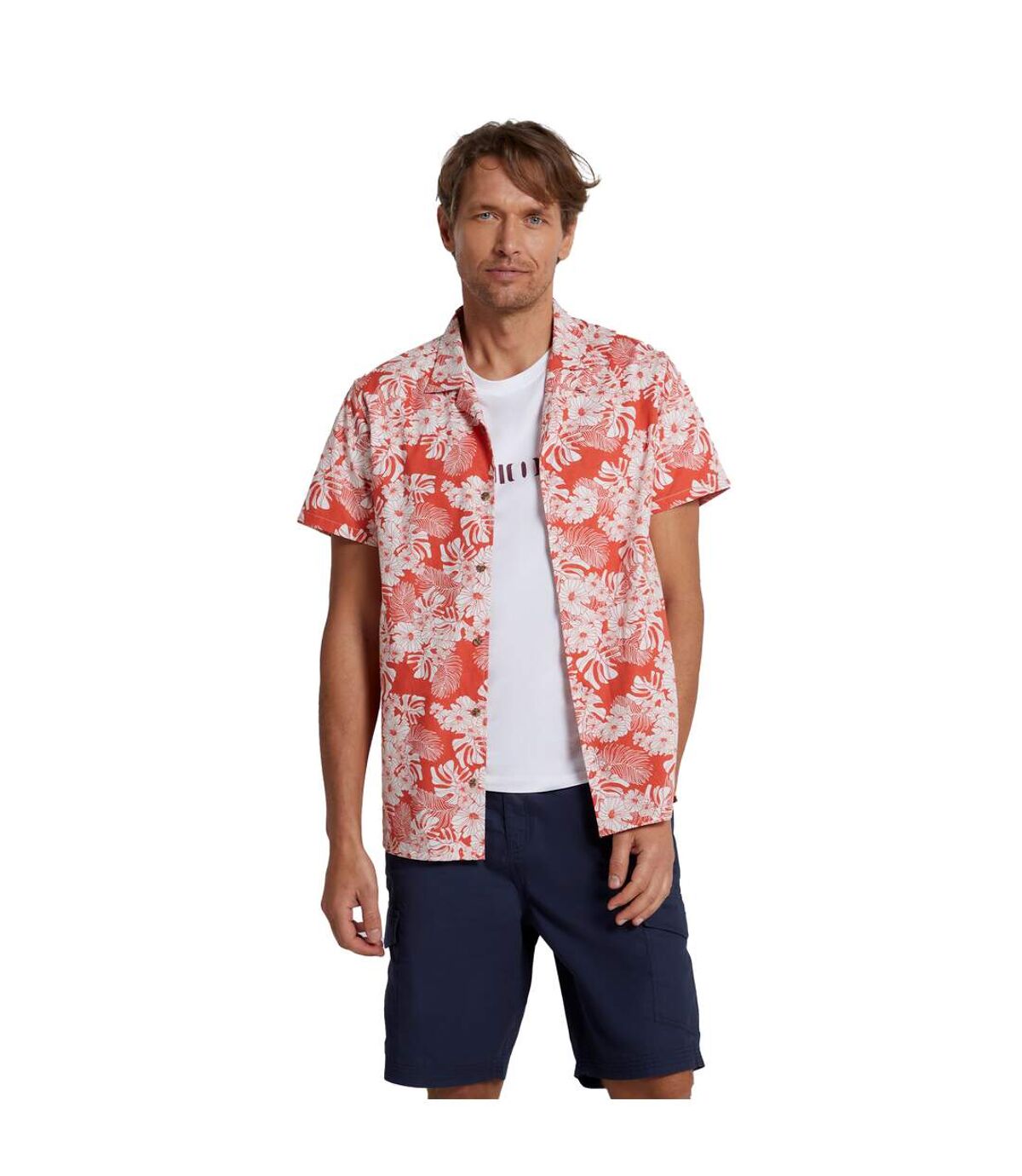 Animal Mens Will Floral Natural Shirt (Red)