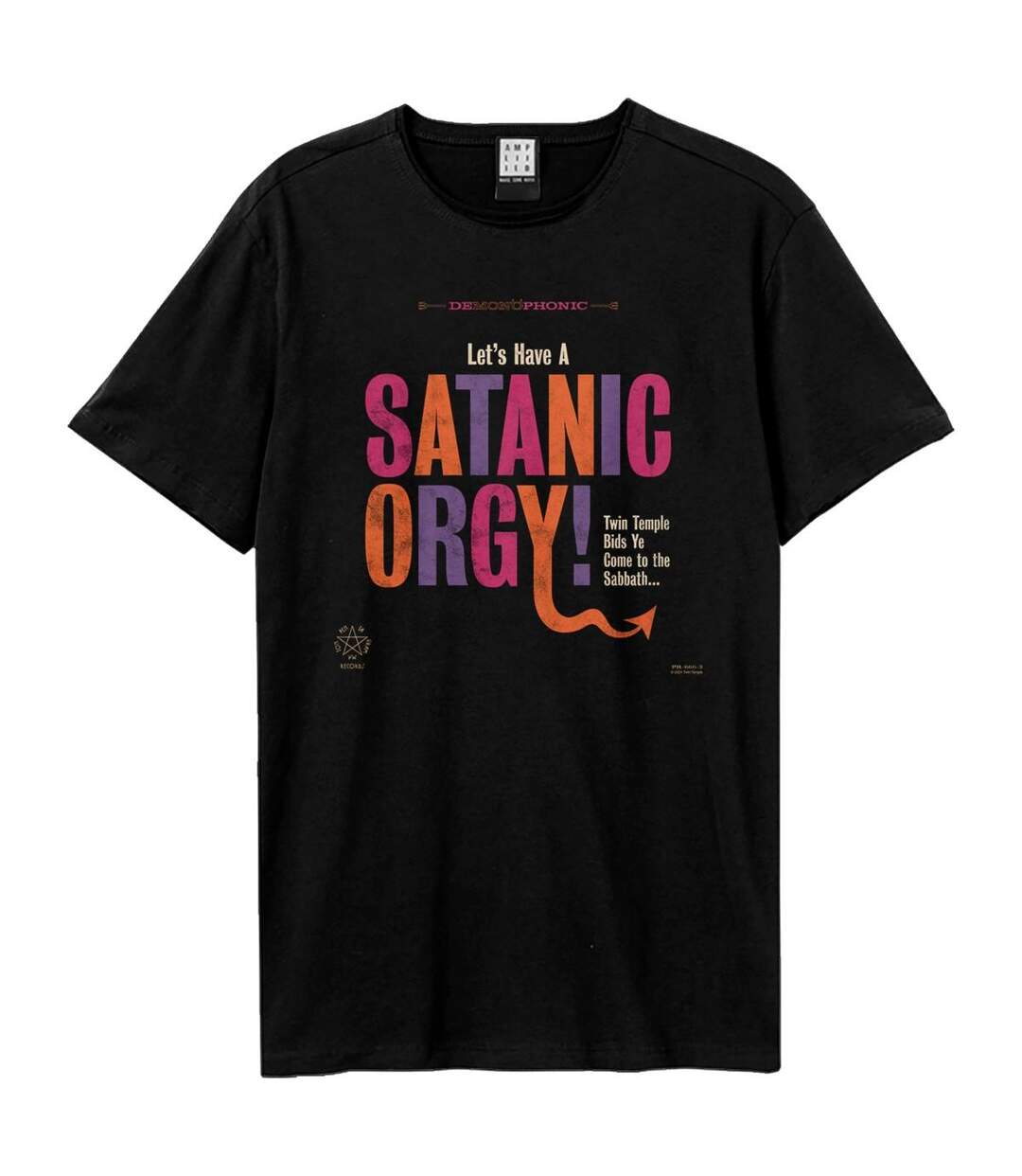 T-shirt Motif/style Twin Temple Lets Have A Satanic Orgy Adulte Noir Amplified-1
