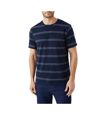 Maine Mens Broken Stripe Jacquard T-Shirt (Navy)