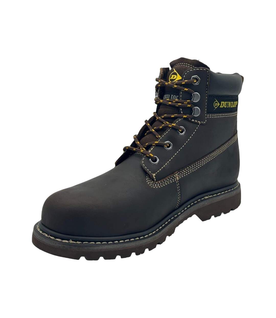 Mens Nevada Leather Steel Toe Cap Safety Boots Brown Dunlop-4