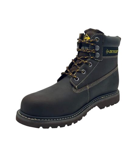 Mens Nevada Leather Steel Toe Cap Safety Boots Brown Dunlop