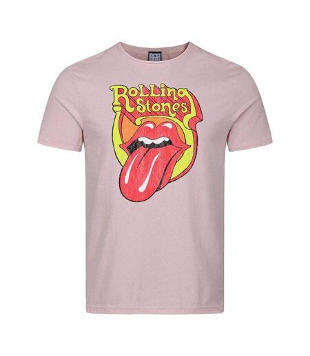 T-shirt Motif/style The Rolling Stones Bootleg Tongue Adulte Rose Amplified