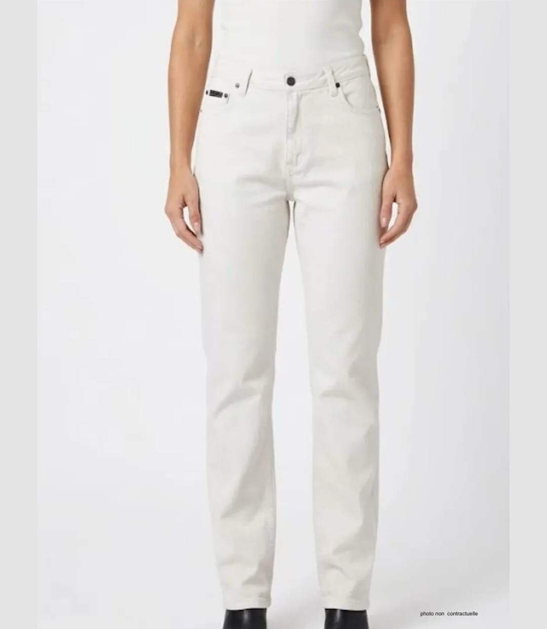 Pantalon Mayflower FIANA2 blanc coupe droite : le confort du stretch au quotidien-3