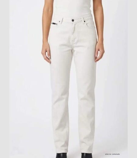 Pantalon Mayflower FIANA2 blanc coupe droite : le confort du stretch au quotidien