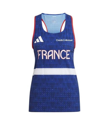 Womens/ladies Adizero France Vest Top Lucid Blue Adidas