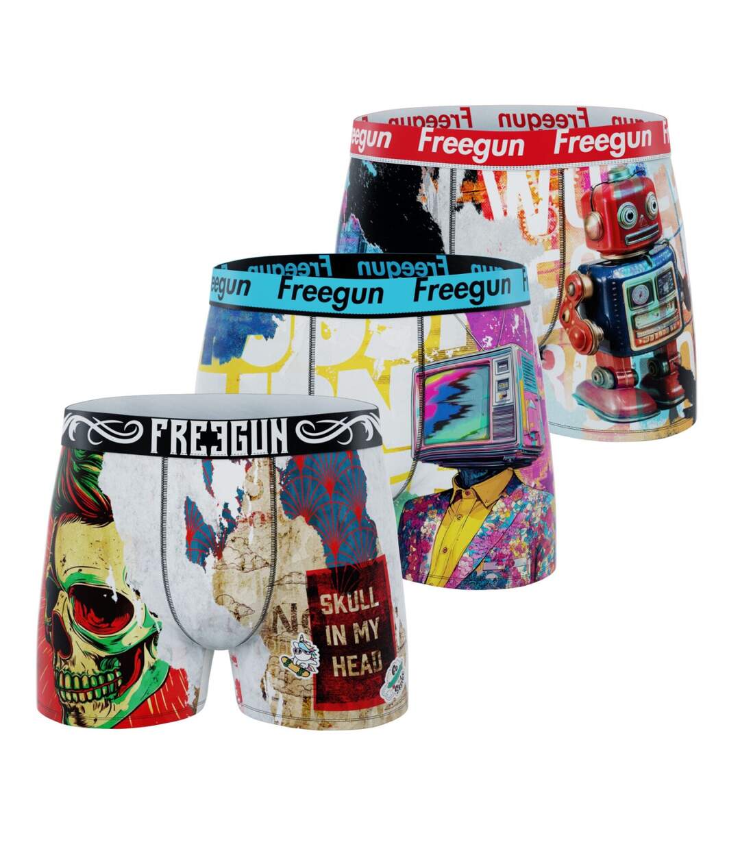 Lot de 3 boxers homme collection Pop Art Freegun-1