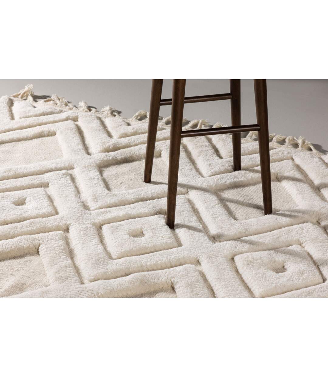 Tapis Déco en Laine Dahlia 300x400cm Blanc-5