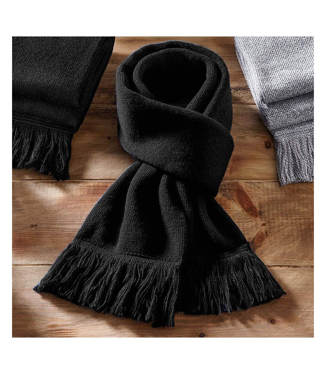 Beechfield Unisex Classic Knitted Scarf (Black) (One size) - UTRW5809