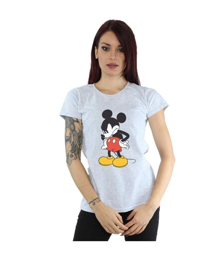 Disney T-shirt en coton Femme/Ladies Mickey Mouse Angry Look Down (Gris sportif) - UTBI32103