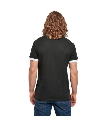 T-shirt Ringer Pour Hommes Noir Blanc Build Your Brand