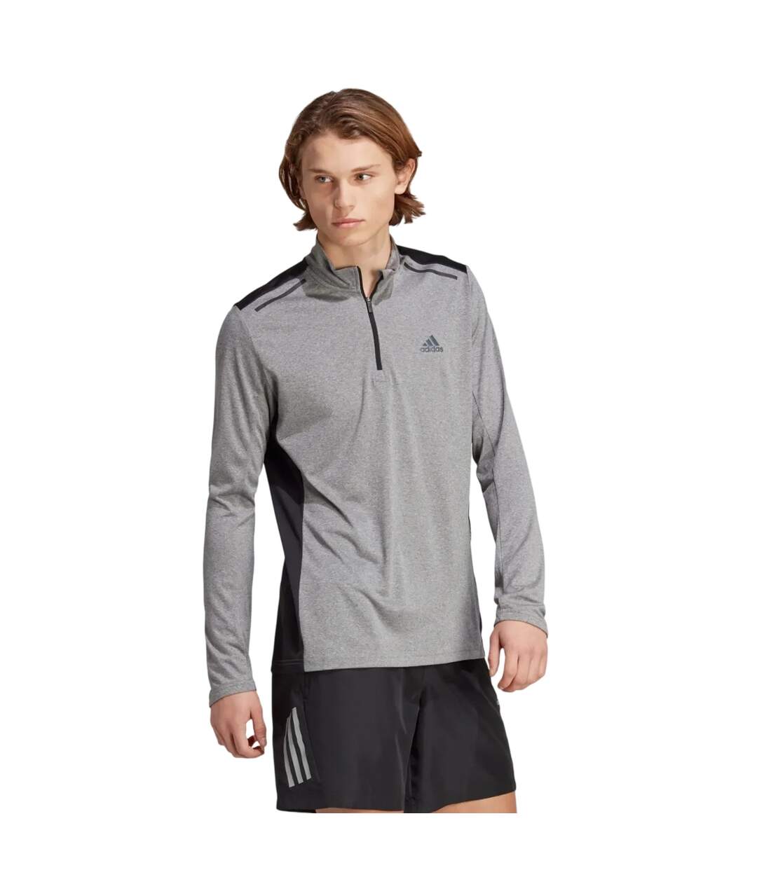 Haut De Survêtement Manches Longues Motif/style Logo Homme Gris Adidas-4