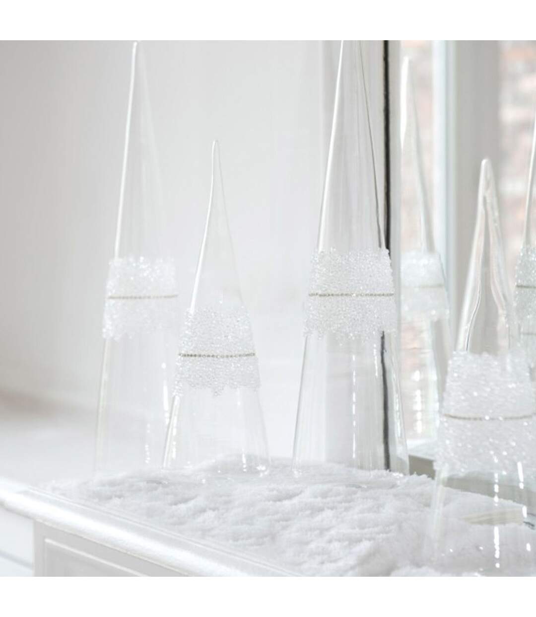 Cône Glace en Verre Diamant 42cm Transparent-2