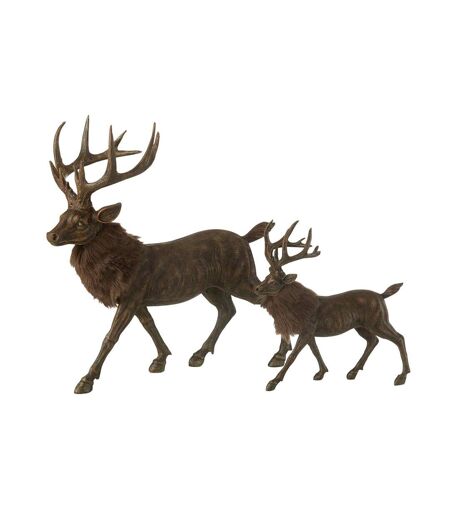 Statuette Déco Cerf Imitation Fourrure 24cm Marron