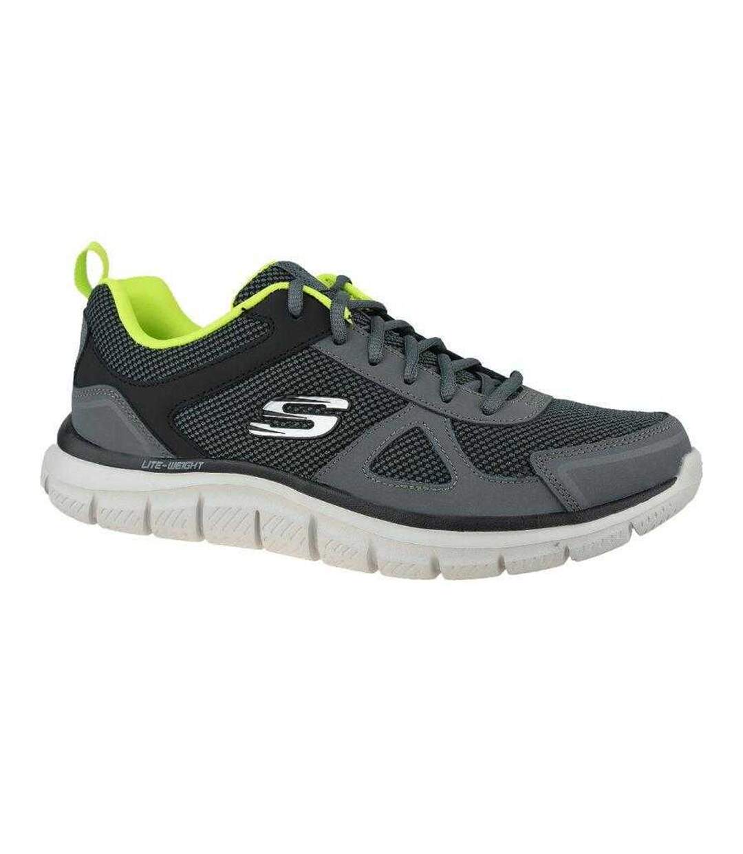 Mens Track Bucolo Leather Shoes Silver Grey Skechers-1