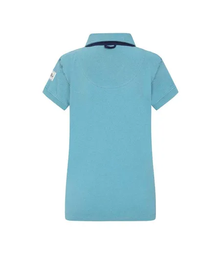 Womens/ladies Contrast Detail Polo Shirt Spearmint Lazy Jacks