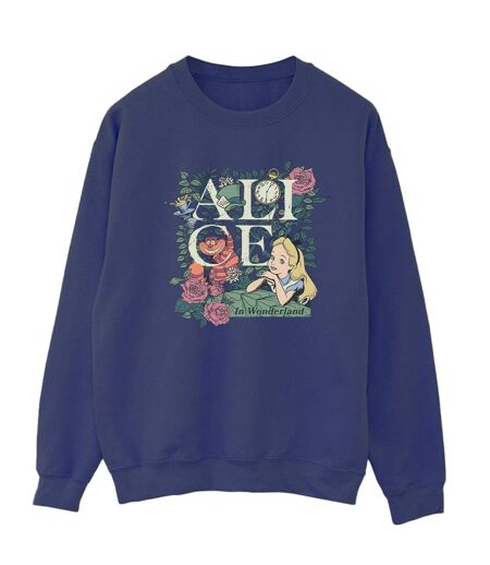 Disney - Sweat ALICE IN WONDERLAND LEAFY GARDEN - Femme (Bleu marine) - UTBI5769