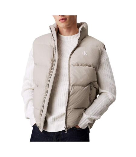 Doudoune sans manches beige homme calvin klein jeans vest - m