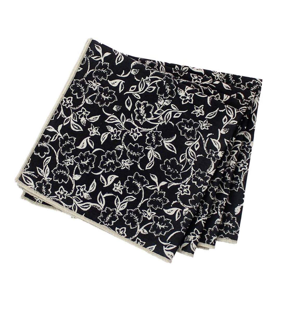 Lot de 4 Serviettes de Table Linette 40x40 Noir & Écru-1