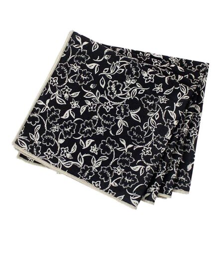 Lot de 4 Serviettes de Table Linette 40x40 Noir & Écru