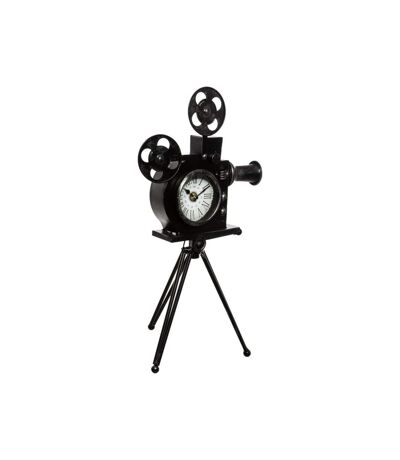 Pendule à Poser Design Métal Camera 53cm Noir