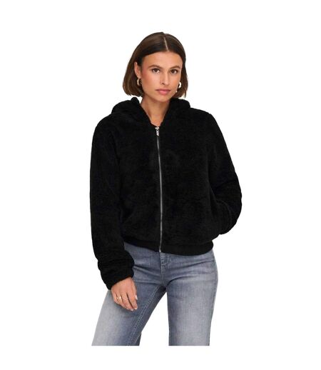 Womens/ladies Newanna Teddy Fleece Jacket Black Only