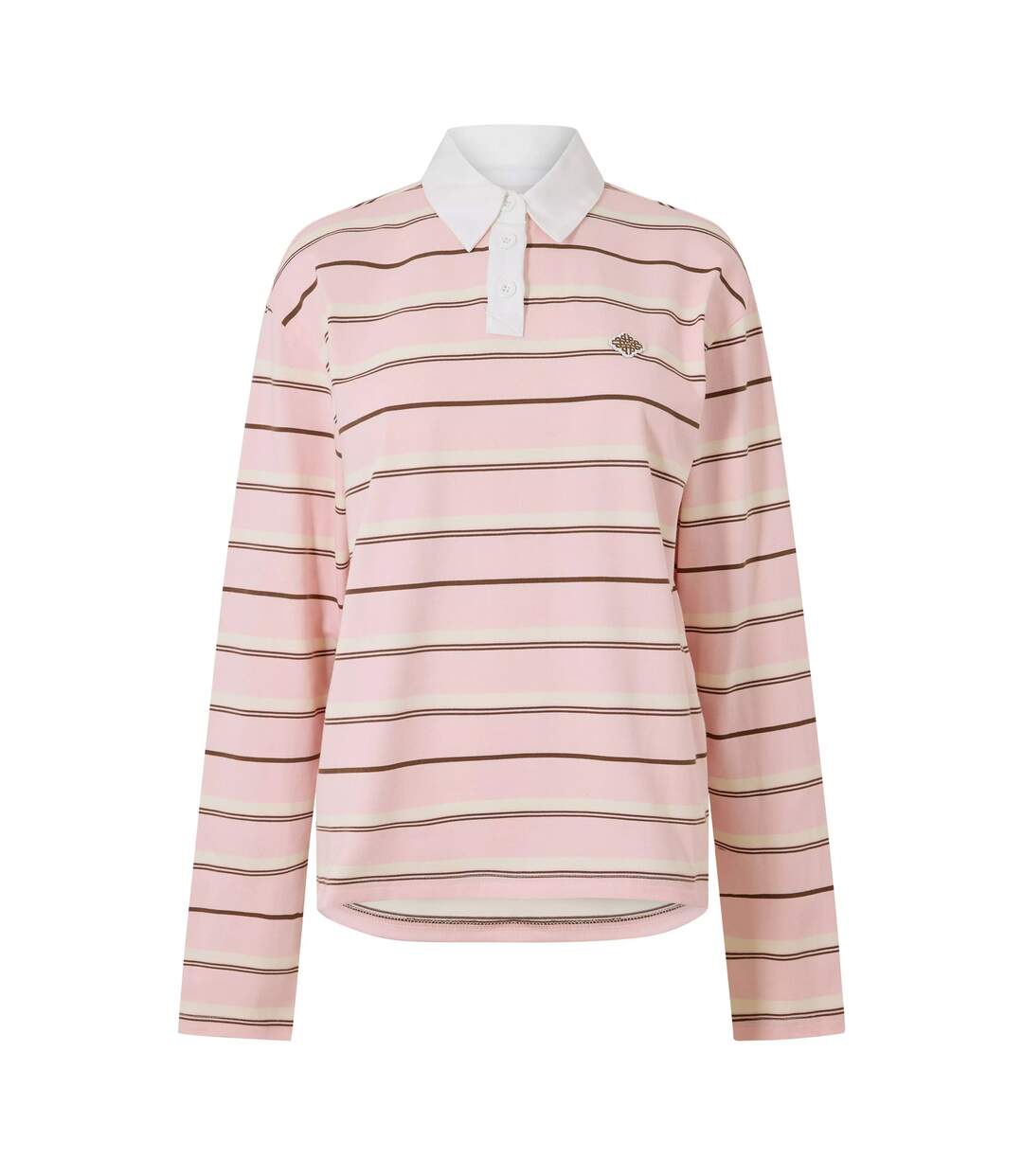 Womens/ladies Embroidered Logo Rugby Shirt Pink Couture Club-3