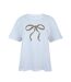 T-shirt Motif/style Nœud Femme Bleu Ciel Miso-1