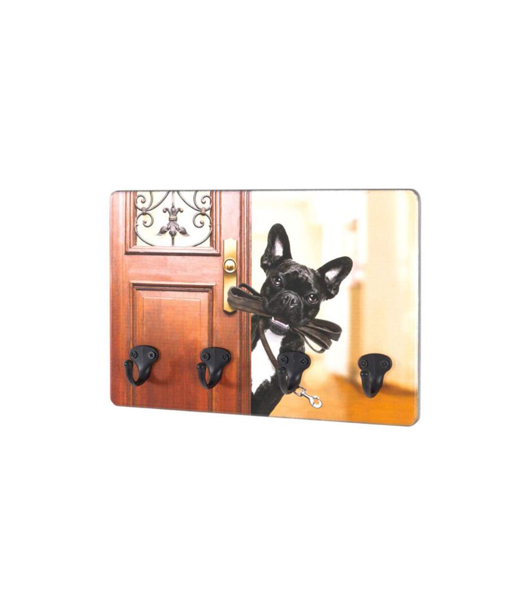 Porte-Clés Mural Chien 30cm Marron & Noir-1