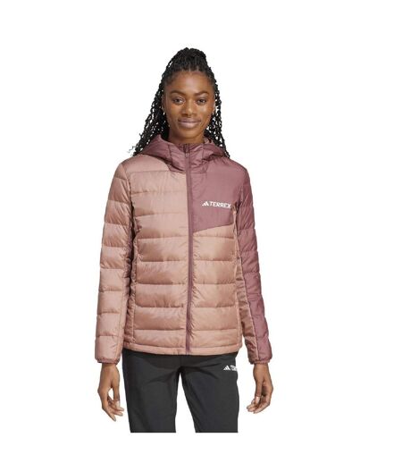 Womens/ladies Terrex Multi Recycled Polyester Lightweight Hooded Jacket Beige Adidas