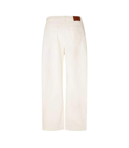 Womens/ladies Wide Leg Barrel Jeans Ecru Couture Club